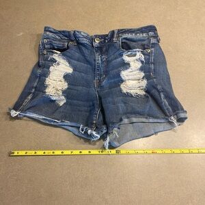 American Eagle Size 14 Women’s Jean Shorts Destroyed Next Level Stretch